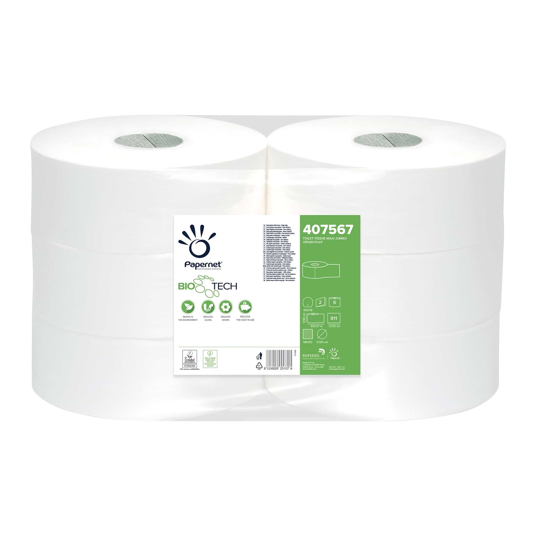 Papier toilette maxi jumbo bio tech 407567